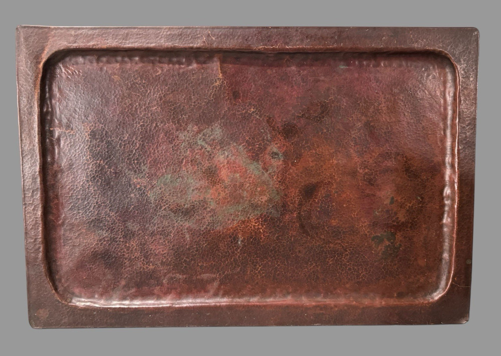 Vintage Arts & Crafts Hammered Copper Serving Tray