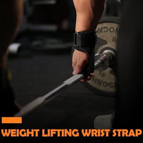 Weight Lifting Wrist Strap, Double Layer Leather Lifting Grips Adjustable