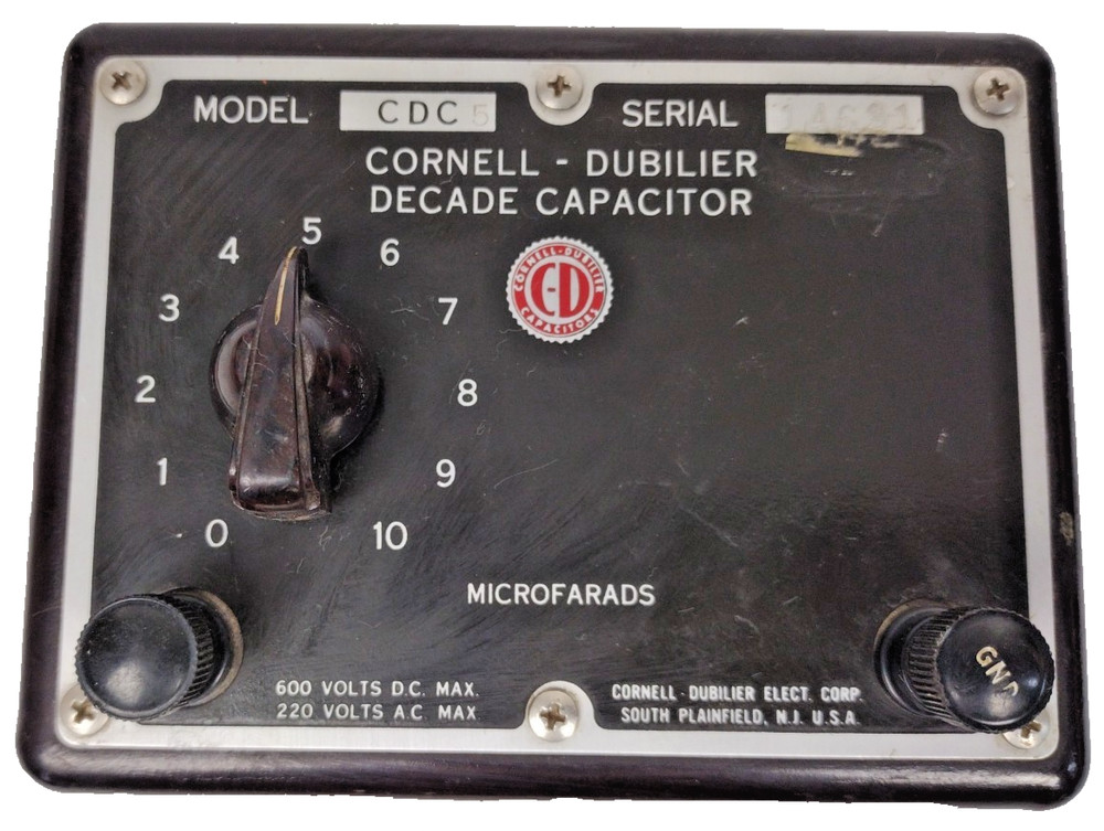 Vintage CDC Cornell Dubilier Decade Capacitor Electronics CDC-5 Untested