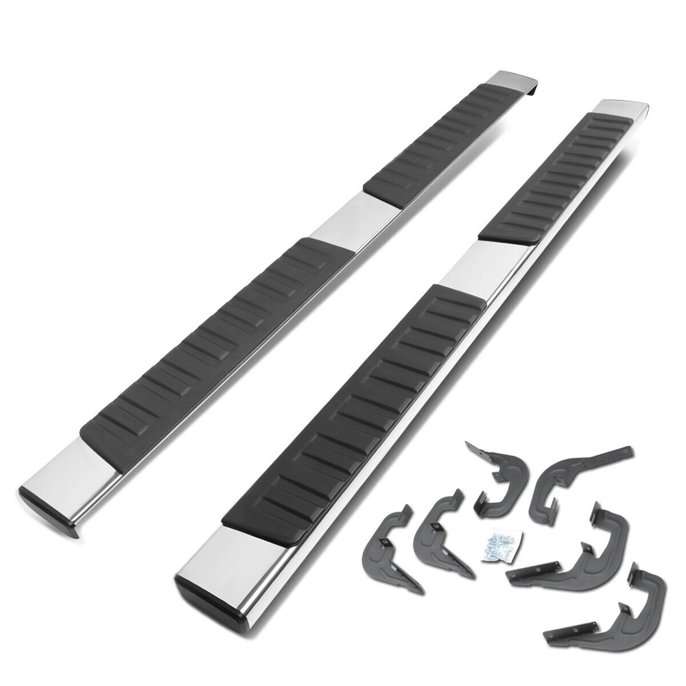 For 2007-2019 Silverado Sierra Crew Cab Pair 6"Nerf Bar Running Board Side Steps