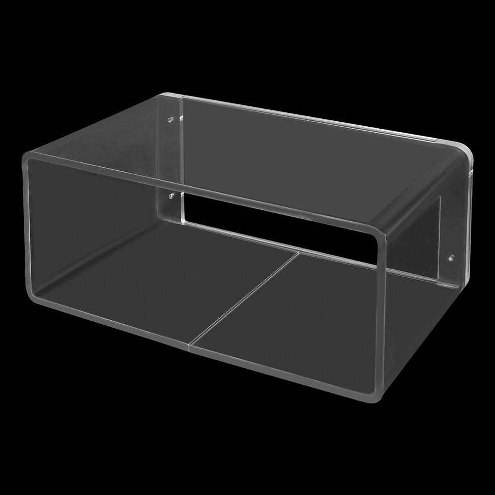 2Tiers Clear Acrylic Wall-Mounted Bedside Table Rectangular Floating Nightstand