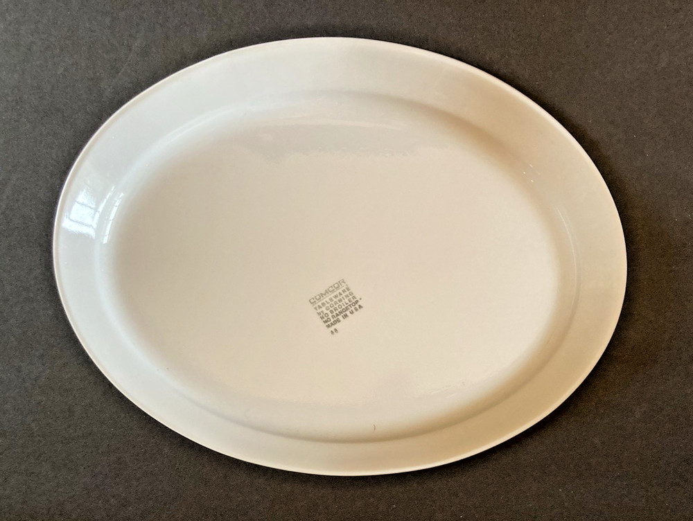 VINTAGE Corning Comcor Tableware Misty White 11.5” Oval Serving Plate MINT