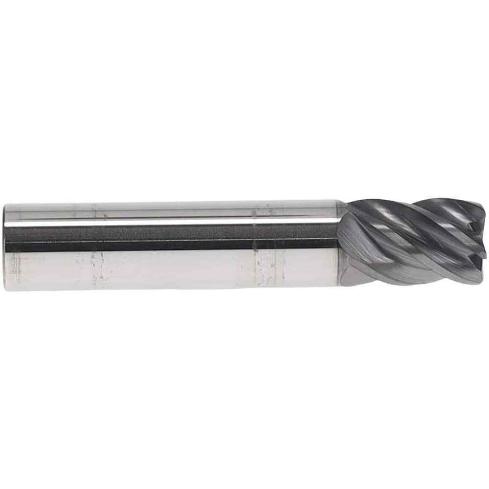 Accupro 3/8" Diam 5 Flute Single End Solid Carbide 0.03" Corner Radius End Mi...