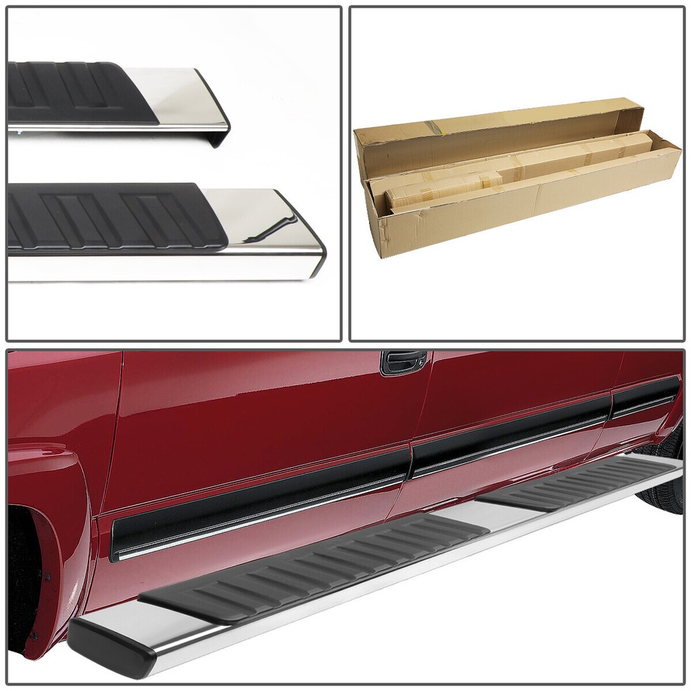 For 2007-2019 Silverado Sierra Crew Cab Pair 6"Nerf Bar Running Board Side Steps