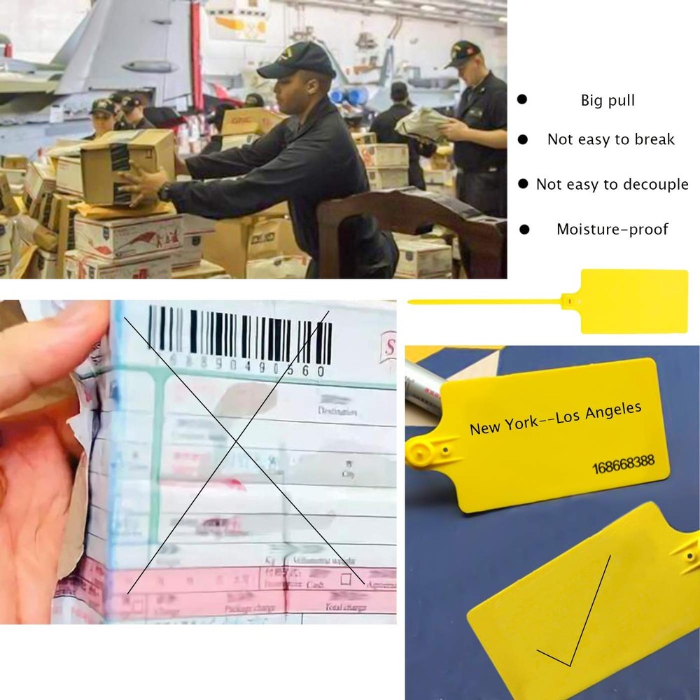 60 PCS Plastic Shipping Tags,Large Waterproof Luggage Tags Bulk Self Locking ...