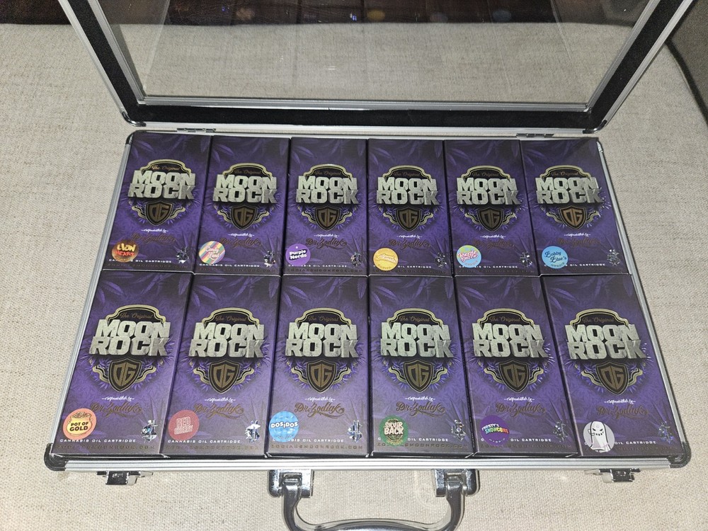 Dr Zodiak Moon Rock Briefcase Aluminum Display Lined Case Clear View EMPTY BOXES