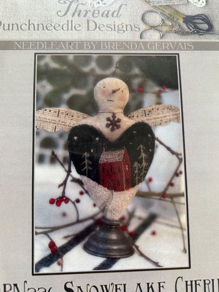 OOP? PRIMITIVE PUNCHNEEDLE  EMBROIDERY PATTERN, CRAFTS PUNCH NEEDLE ANGEL