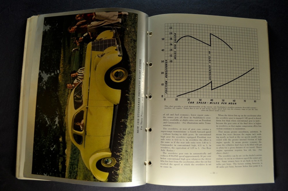 1938 Studebaker Inside Facts Book President Commander Six Excellent Original 38