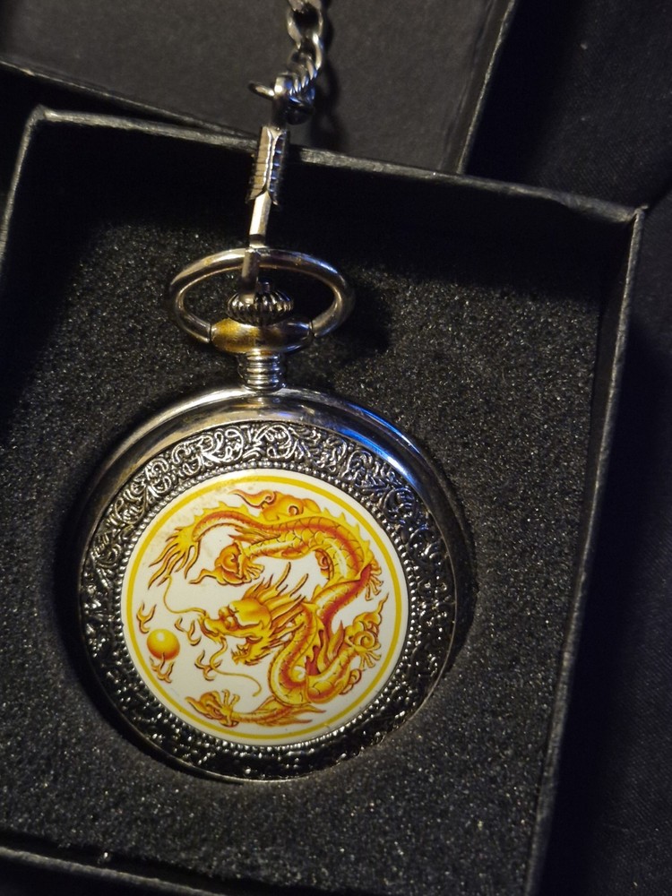 Fire dragon pocket watch