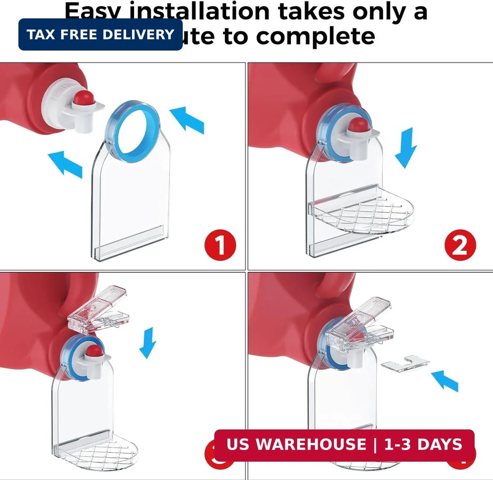 Clear Laundry Detergent Dispenser Cup Holder & Nozzle Force-Saving Switch, Drip