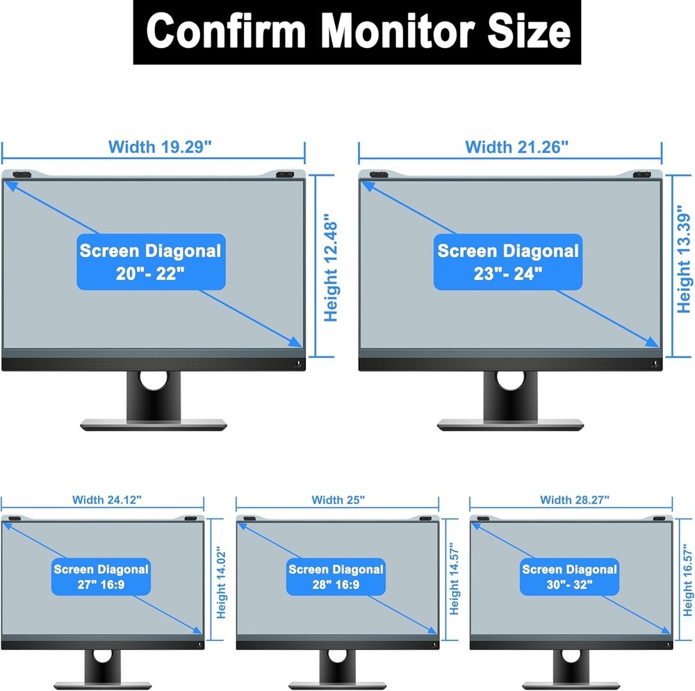 UV Blocking Computer Screen Protector for 28 Inch Monitors, Eye Strain Relief