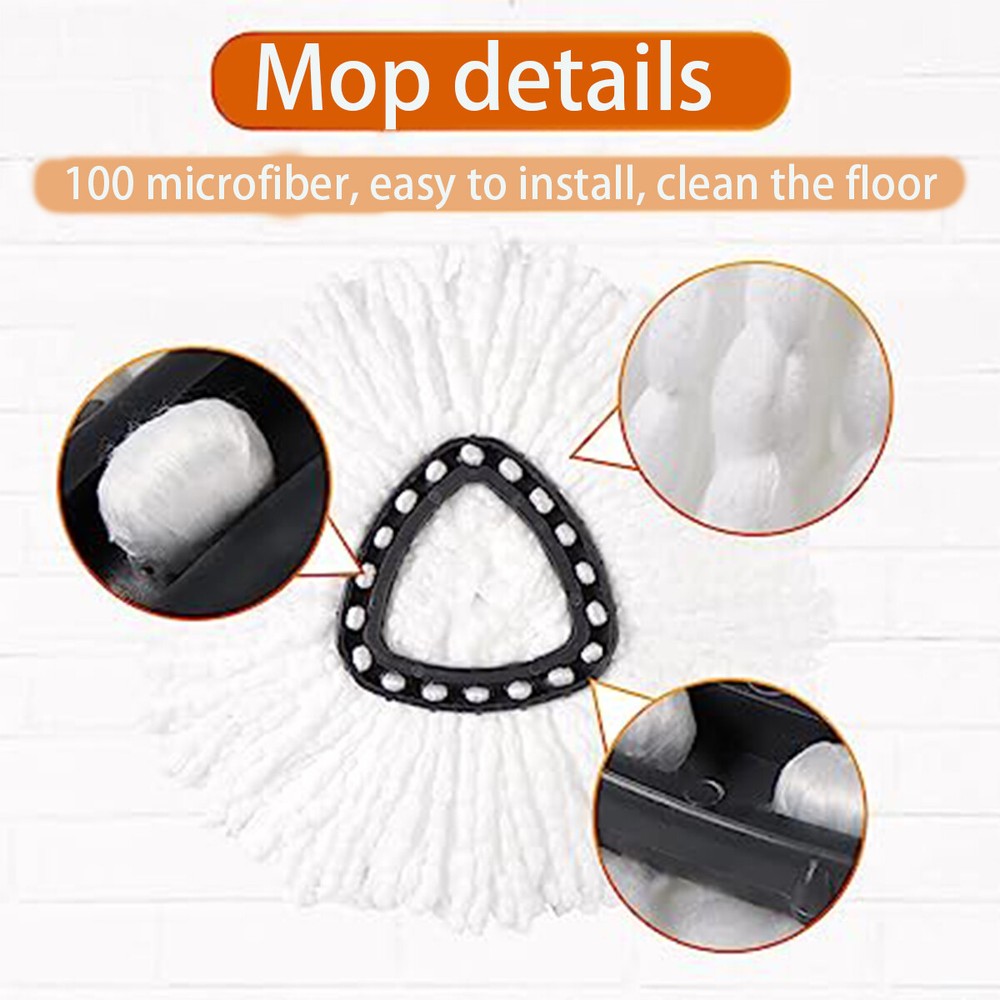 2-12 Pack Mop Replacement Heads For O-Ceda Triangle Spin Mop Head Replacement