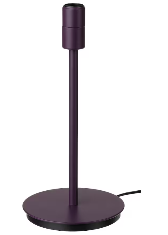IKEA TESAMMANS Lamp Shade + Table Lamp Base Multicolour, Purple