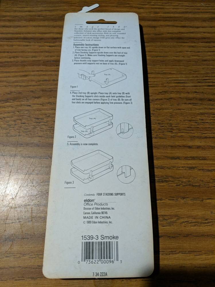 NOS Eldon Image 1500 Stacking Support 1539-3 Smoke