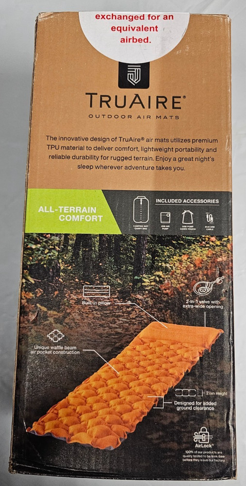 Intex TPU Cot Camping Sleeping Mat with Hand Held Mini USB Pump