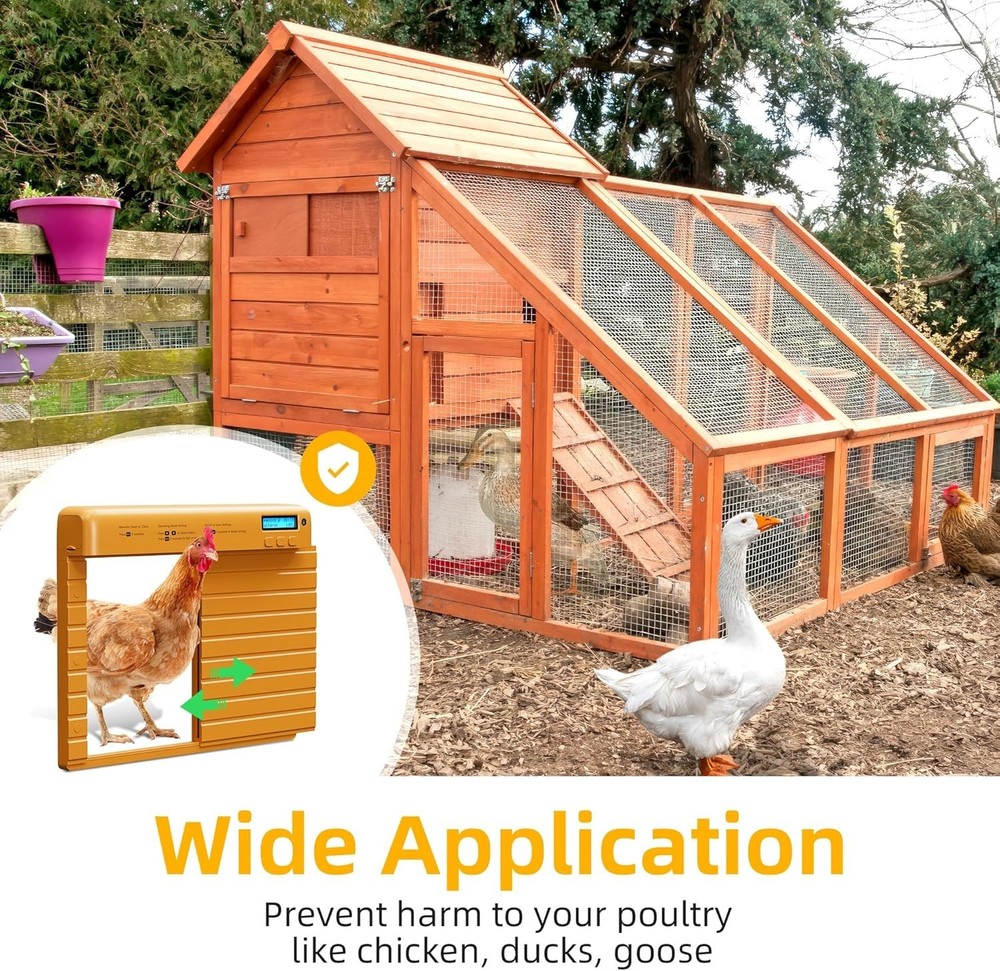 Timebal Automatic Chicken Coop Door Battery-Powered with Timer & Light Sensor