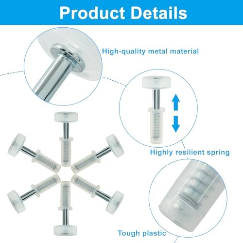 Pack Spring Loaded Bi-Fold Door Top Roller Guide Wheel, 7/8 Inch Plastic 6