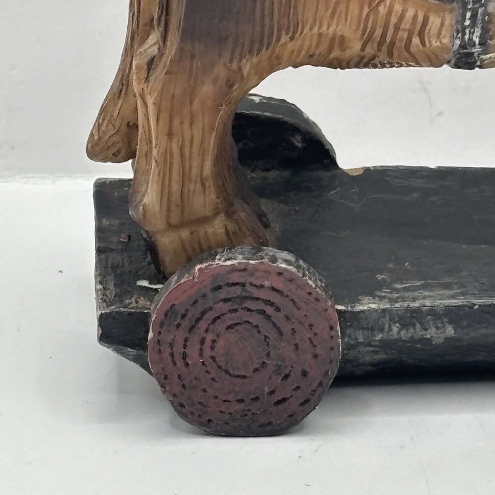 VTG Miniature Horse Pull Toy Primitive Rustic Decor 5”