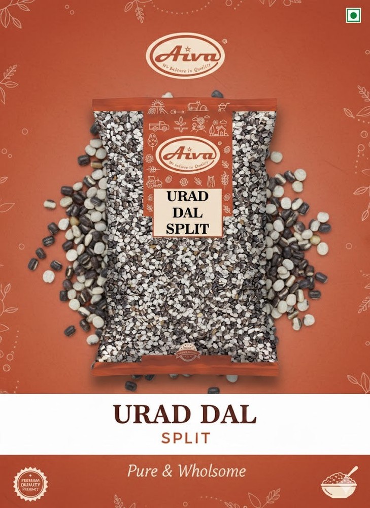 Aiva Urad Split Black Gram (Urad Black Split Dal) | 4 lb