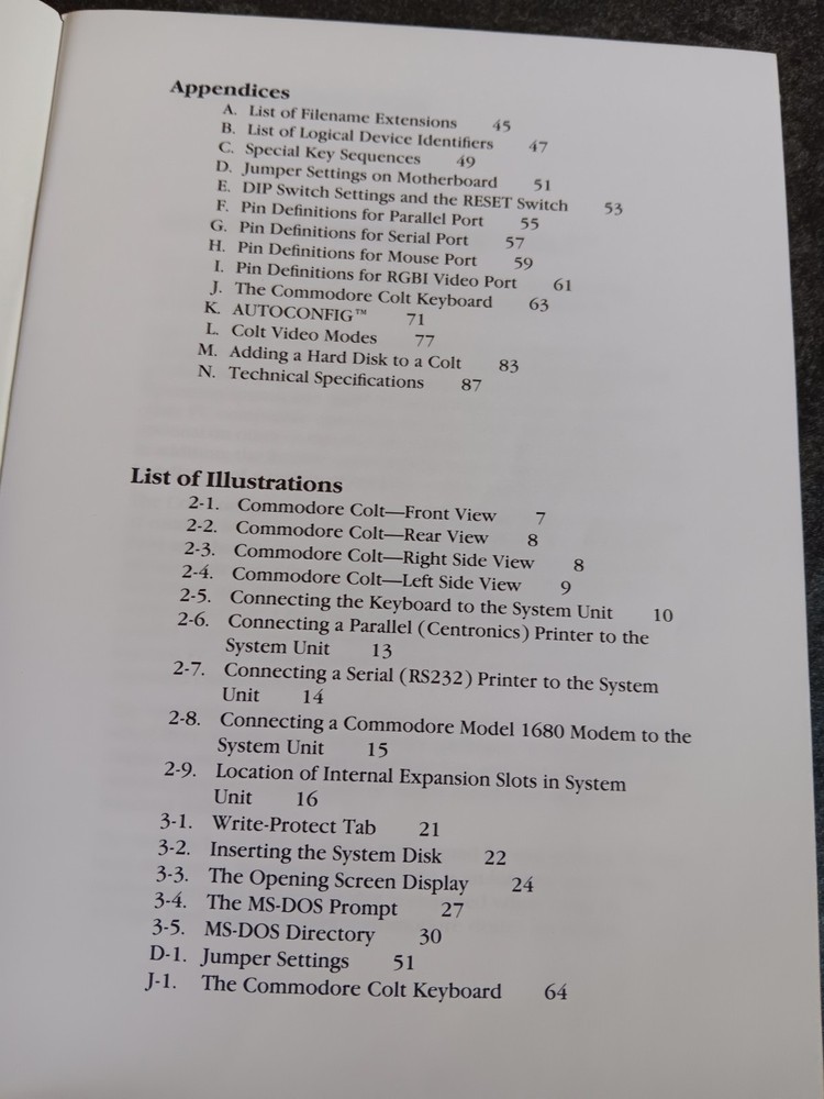 Commodore Colt Manual Personal Computer Operations Guide