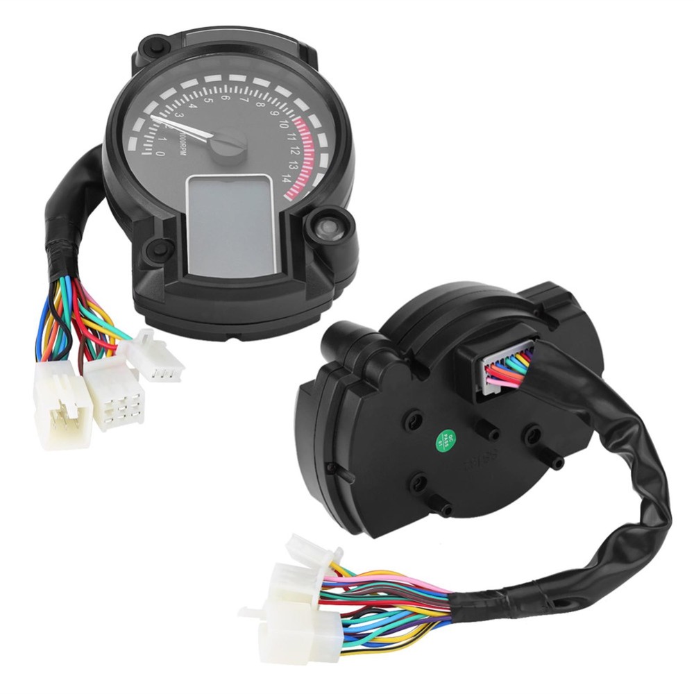DC12V Universal Waterproof Digital LCD Display Motorcycle Speedometer Tachometer