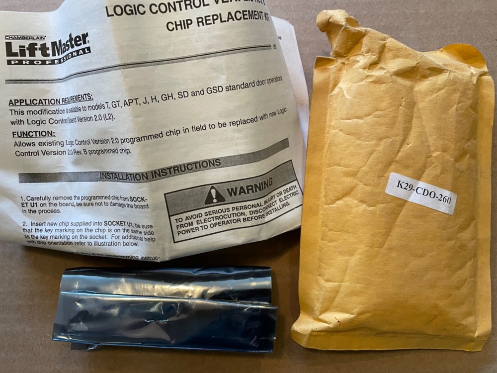 Lift master Logic Control Version 2.0 Rev B Chip Replacement Kit Lift Master
