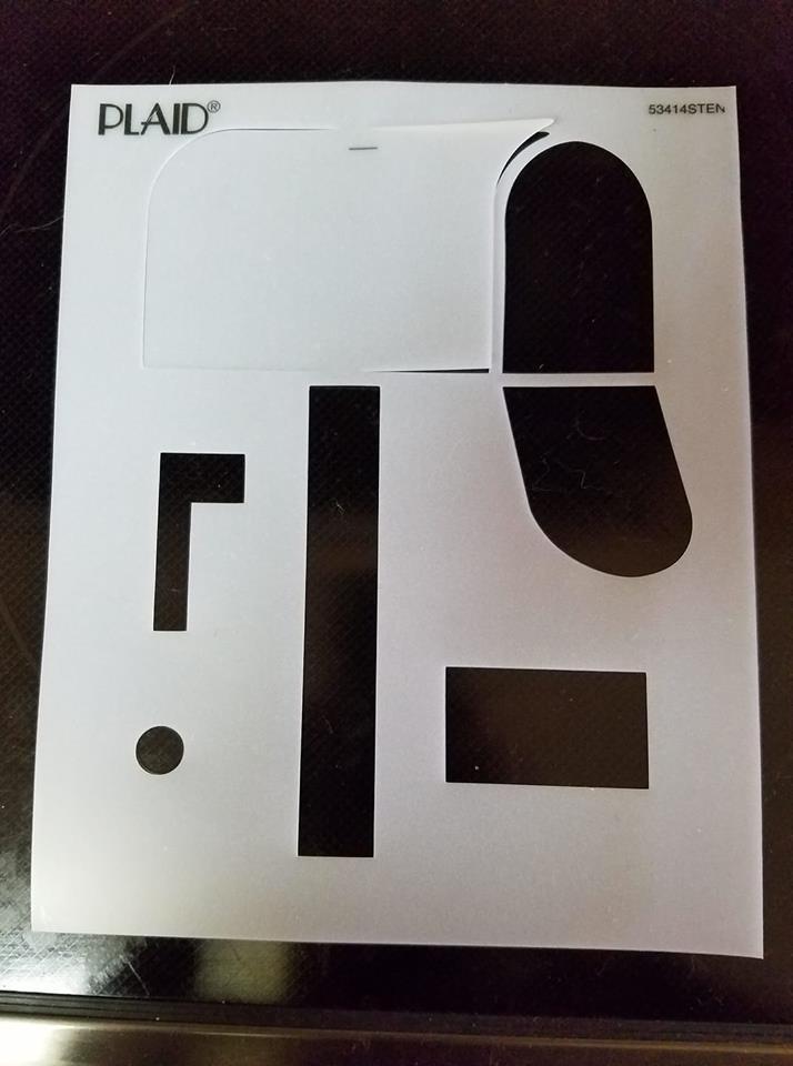PLAID STENCIL TEMPLATE 53414STEN MAILBOX POST FLAG