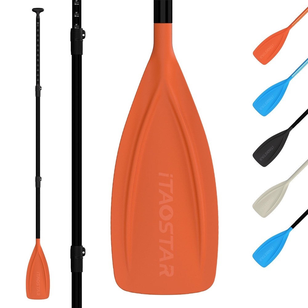 P01E-Orange & Black, SUP Paddle 3-Piece Floating Foldable Paddle Adjustable 1...