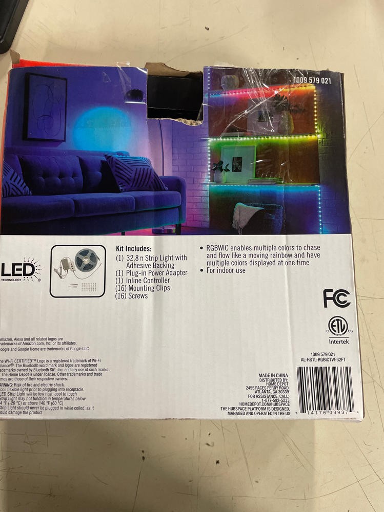 32.8 ft. Smart RGBWIC Dynamic Color Changing LED Strip Light