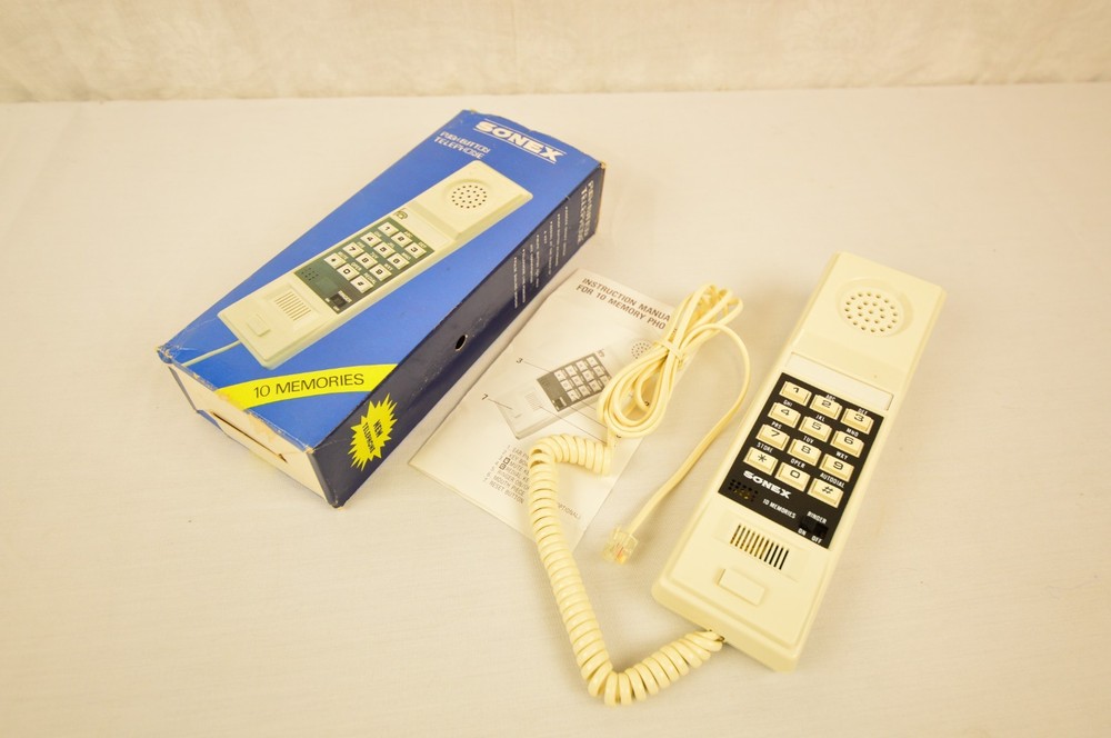 Vintage Sonex Push Button Phone with 10 Memory Function Model #888 NIB Unused