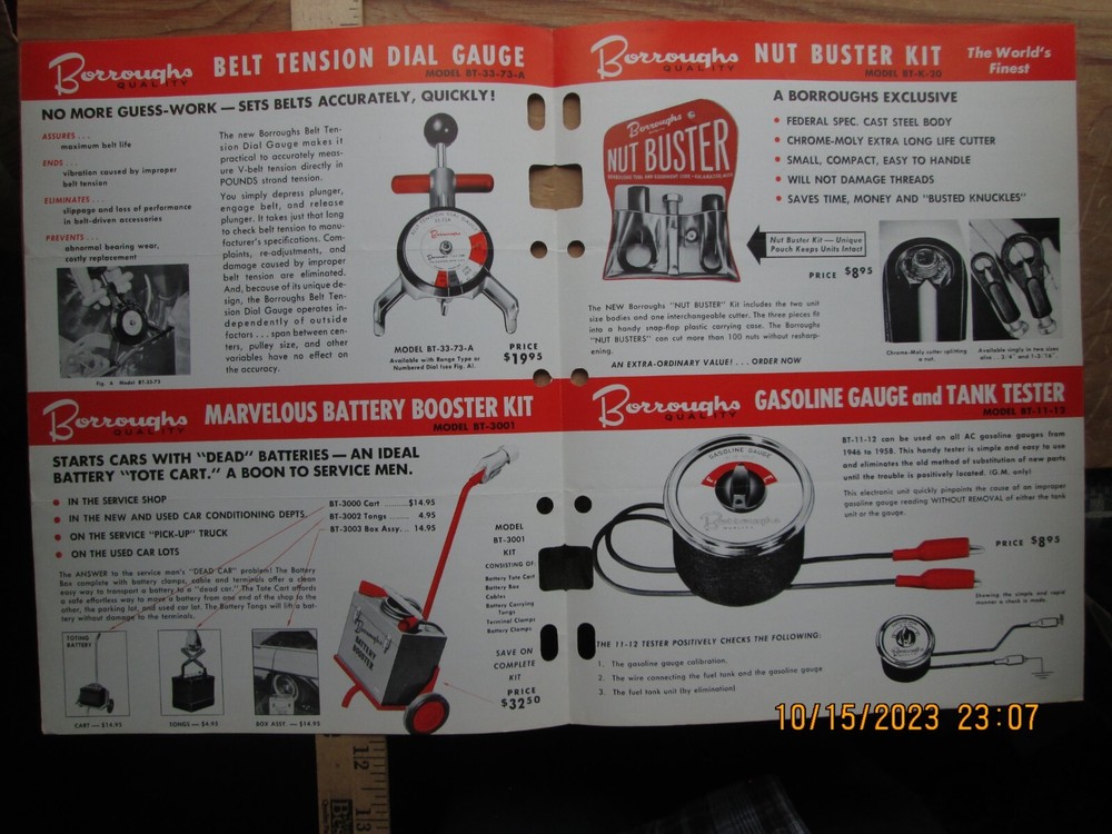 BORROUGHS AUTOMOTIVE SERVICE TOOLS brochure