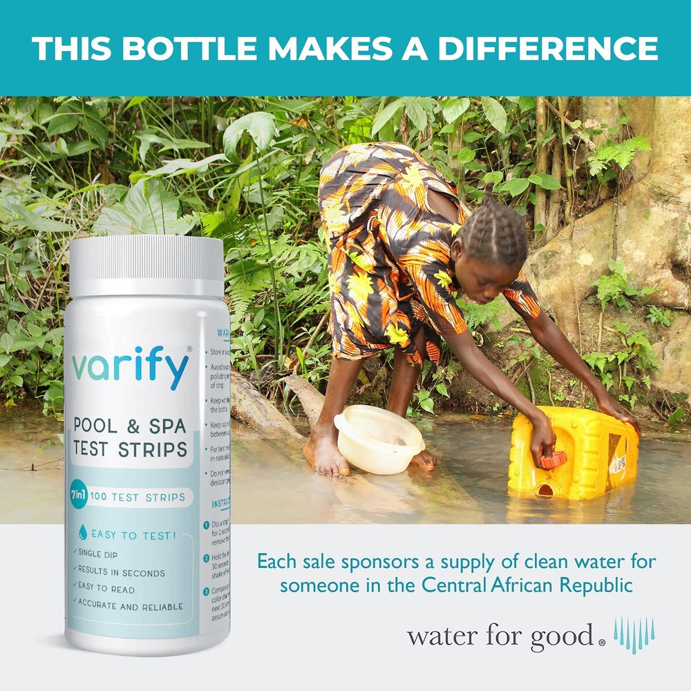 Varify 7 in 1 Pool and Spa Test Strips- Easy to Use Water Testing Kit for...
