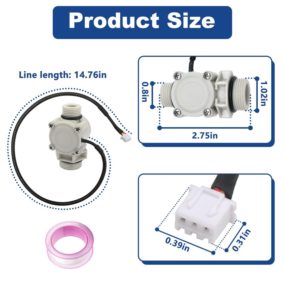 FSA QC MEDLRG Flow Sensor for Ecosmart ECO 18, 24, 27, 36 Water Heaters