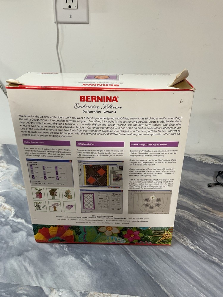 Bernina Embroidery Software CD And Manuals Version 4