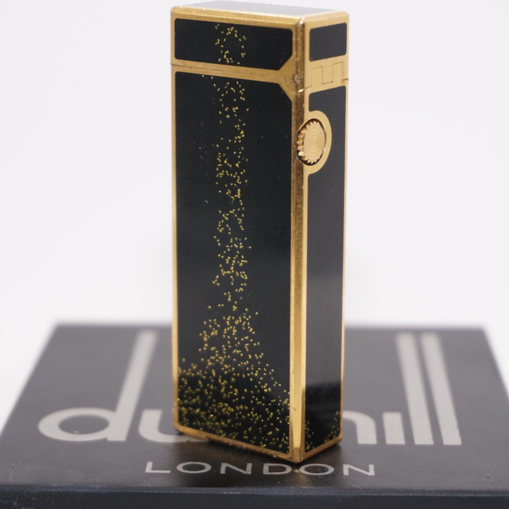 Dunhill Vintage Rollagas Lighter Gold/BLACK Glitter_Working