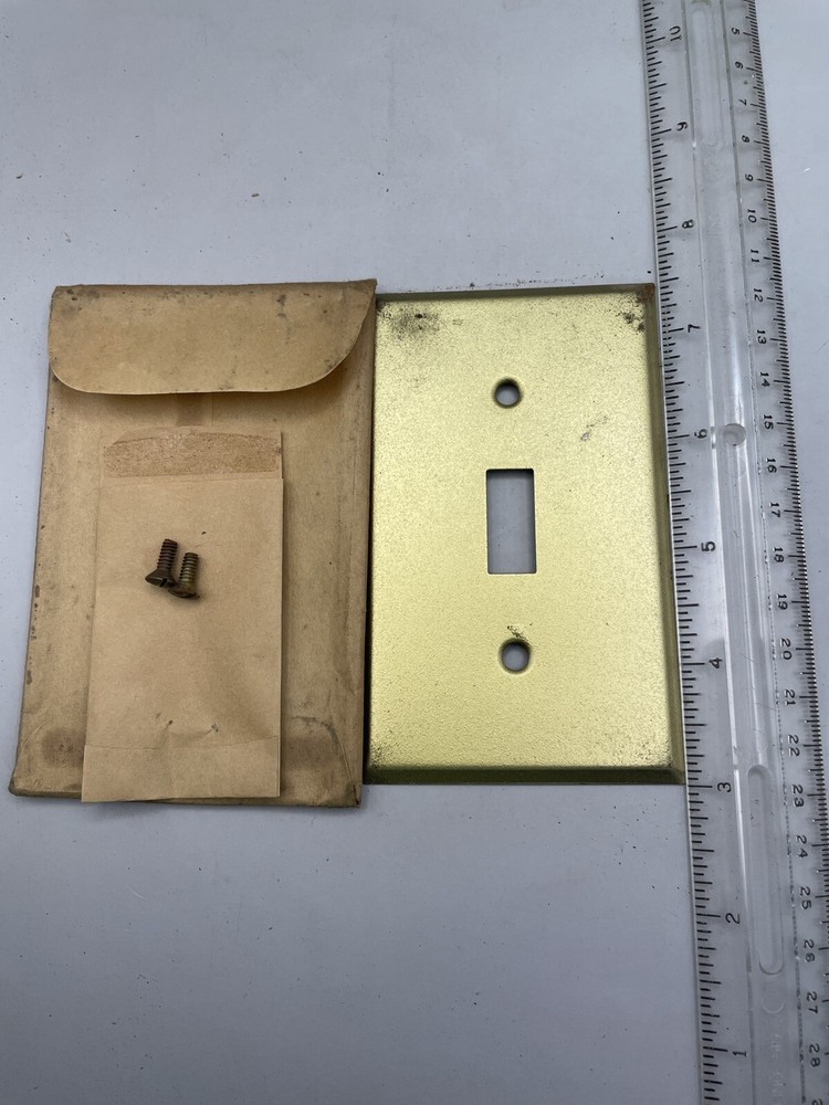 Vintage NOS Brass Finished Switch Plate GA33