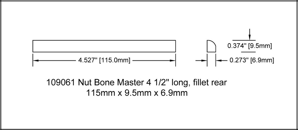 Guitar Bone Blank Nut Master Radius Natural 4 1/2L