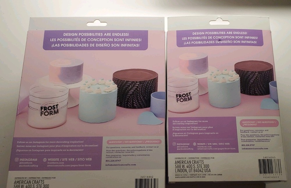2 Frost Form Cake Kits 6" + 8" Round Starter Sets Smooth Cake Decorating NIB