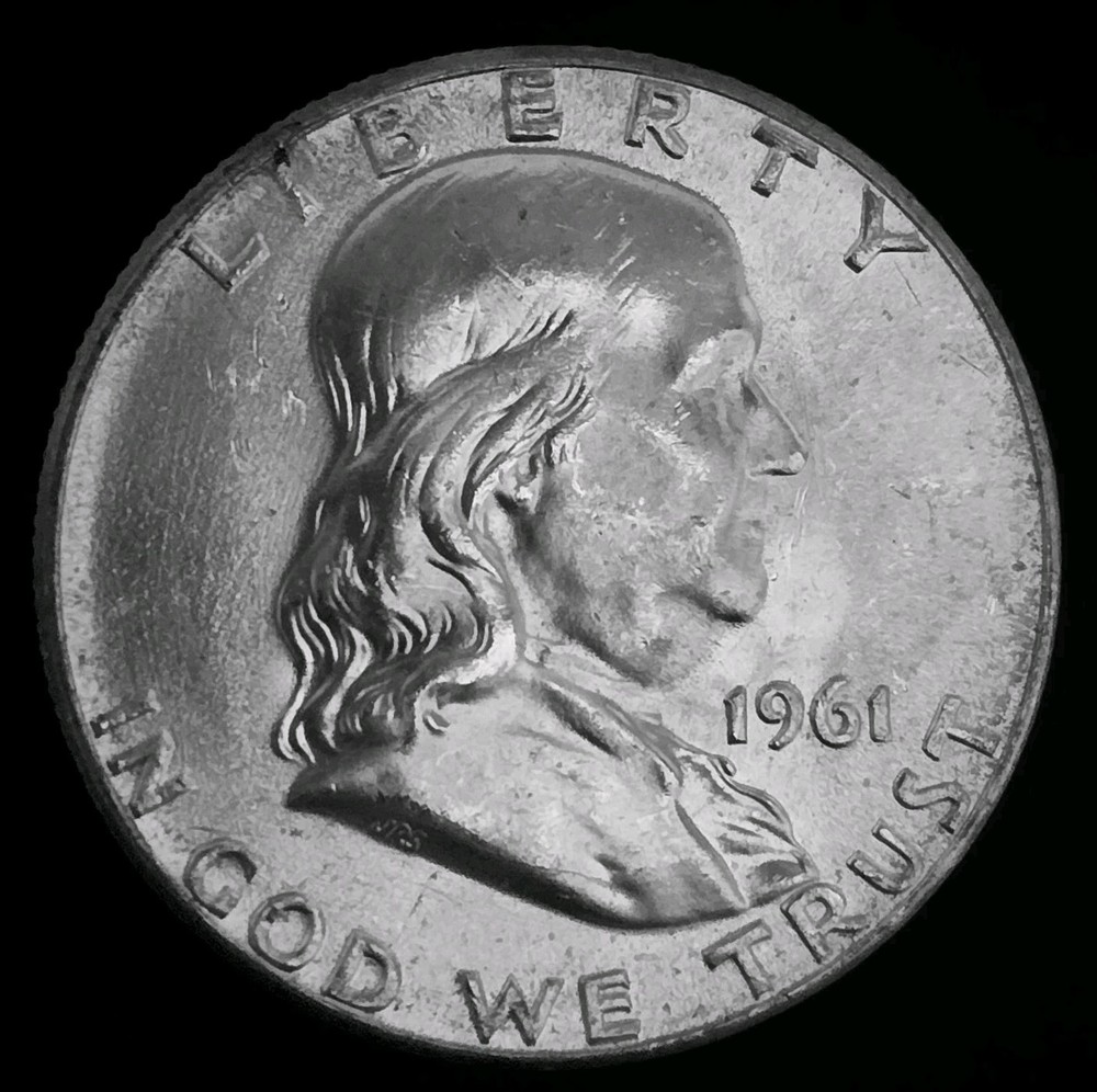 1961-P US Franklin Half 50c BU Unc 90% Silver