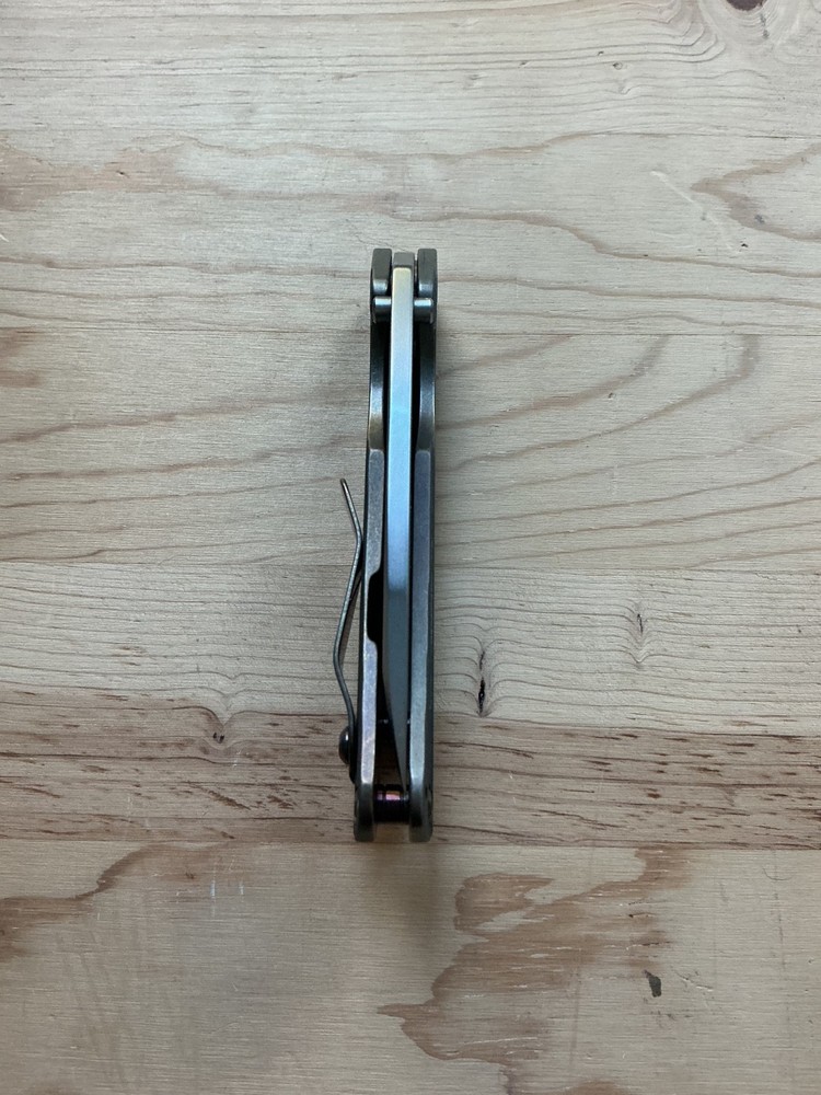 Dwayne Dwyer Custom SNG Drop Point, Chisel Blade, Stepped TI Handle.