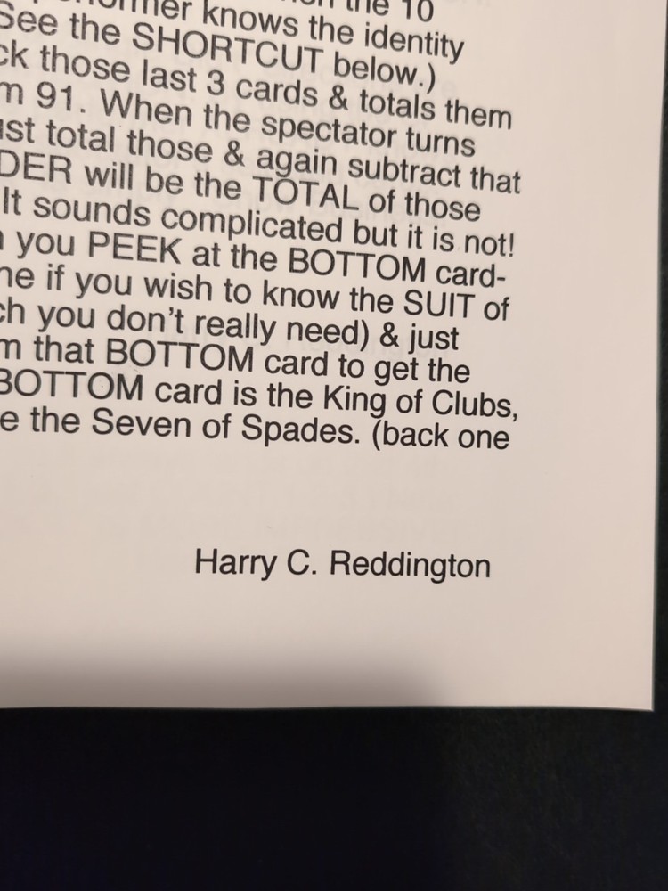 21 More Card Tricks Using Si Stebbins Deck by Harry Reddington 22p