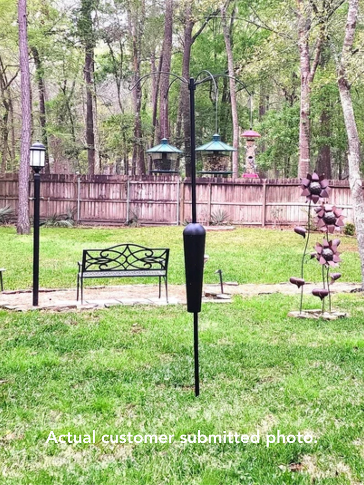 Squirrel Stopper Sequoia Squirrel Proof Bird Feeder Pole System with 4 Hanging