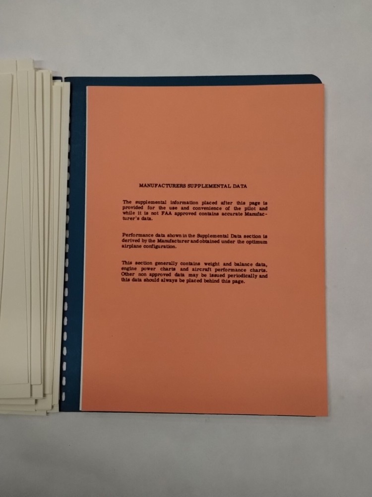 Aero Commander 1961 Model 680F Pressurized Flight Manual-Original