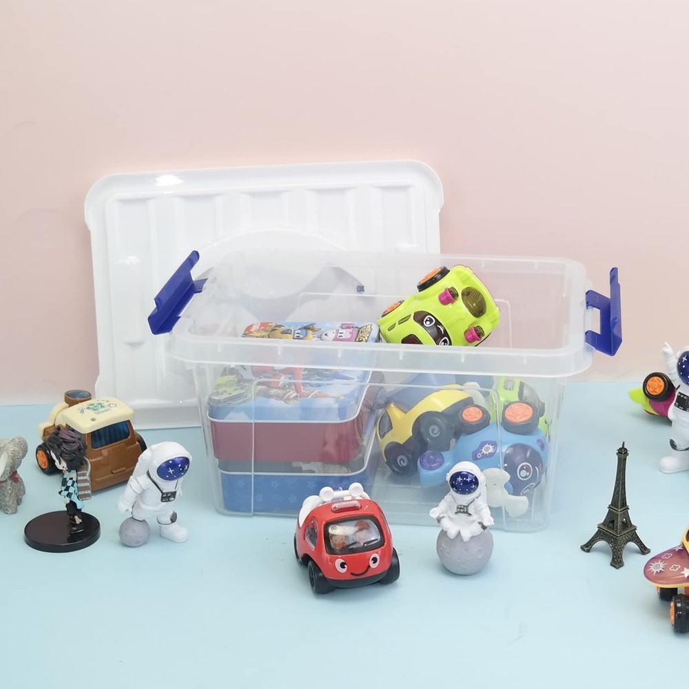 7 Quart Plastic Storage Boxes, 6 Pack Clear Storage Bins with Lids 6 Quart