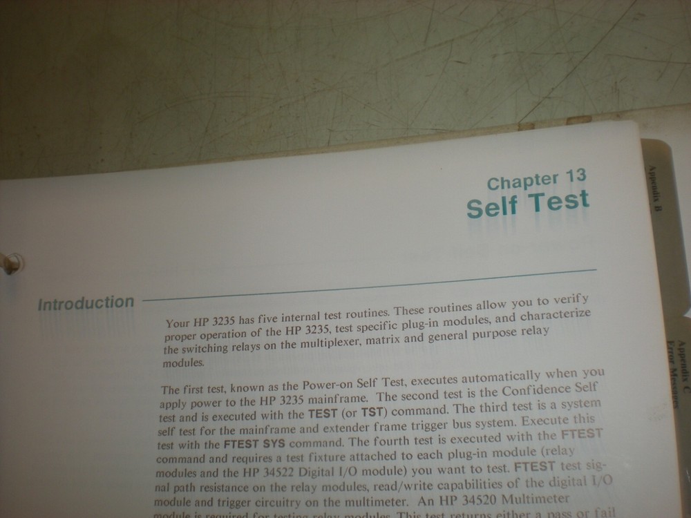Hewlett Packard Programming & System Info Manual for HP 3235 Switch/Test Unit