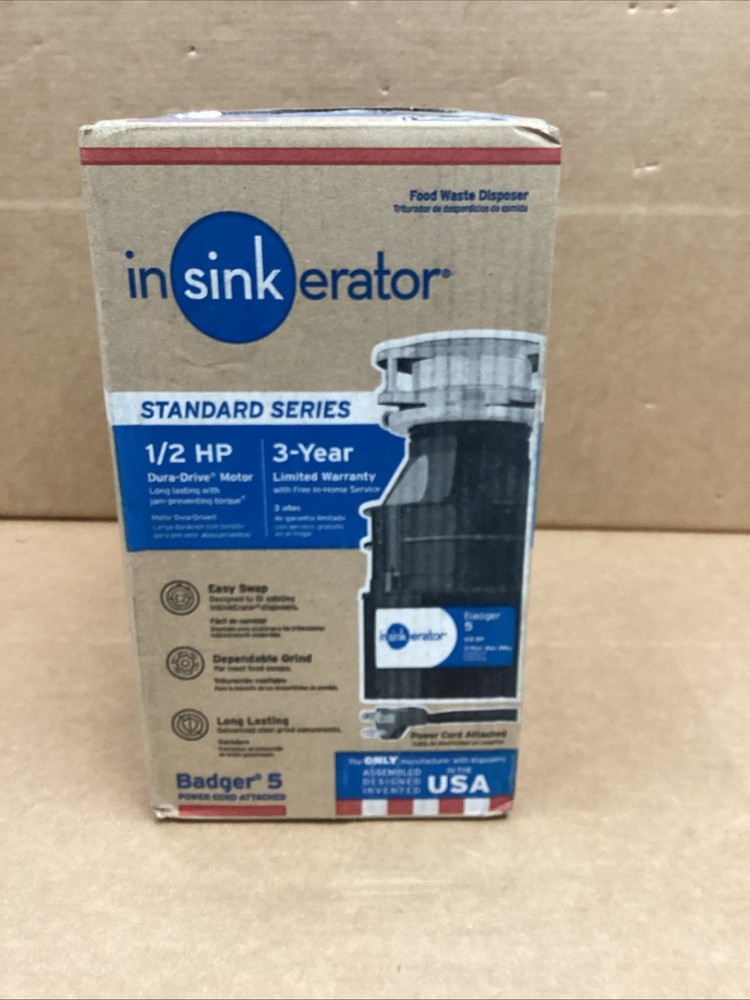 InSinkErator Badger 5 Continuous feed 1/2-HP with Power Cord