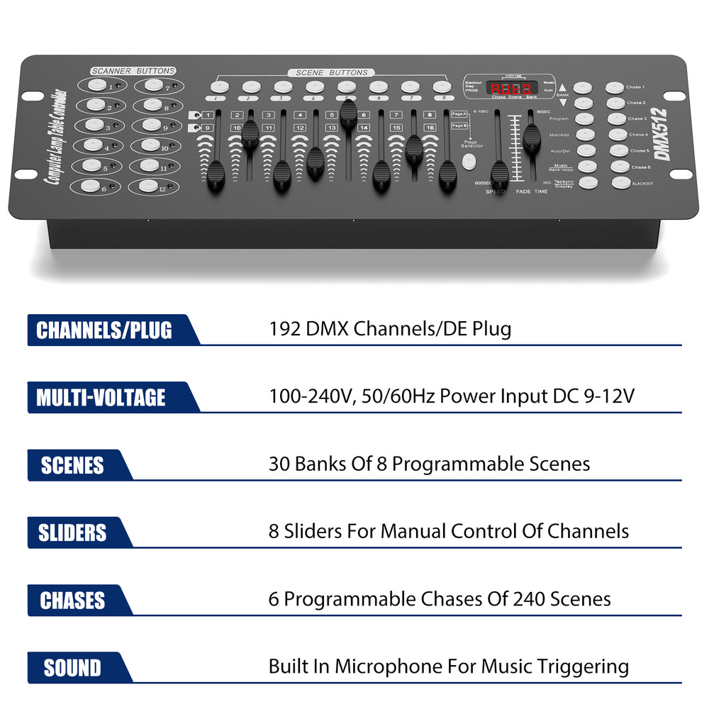 40/192 Channels Operator Console DMX Controller For Stage Lighting DJ Light New