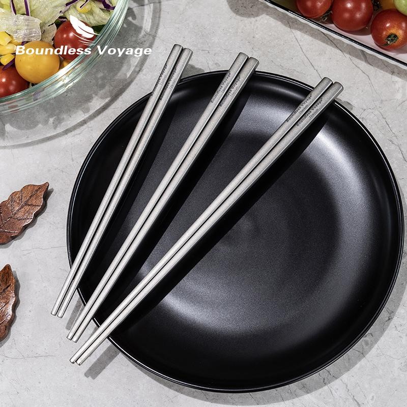 Boundless Voyage Titanium Chopsticks with Carry Bag for Convenient Storage & Pac