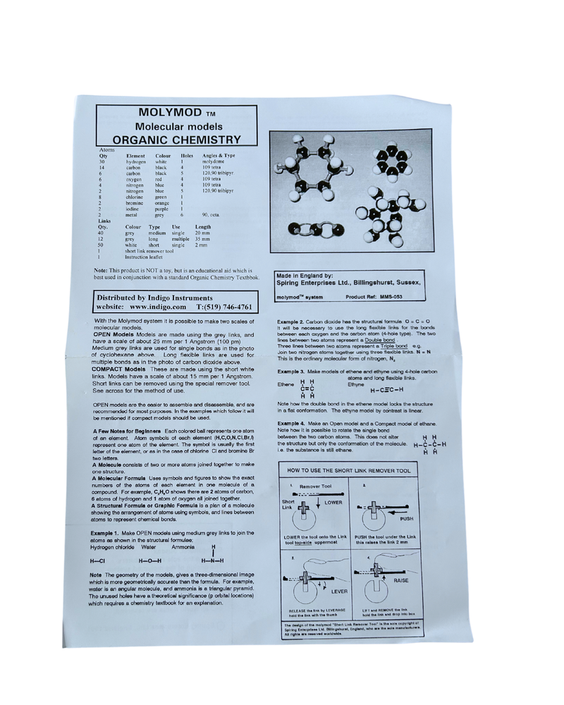 Molecular Model Set for organic stereochemistry MMS-053 Molymod