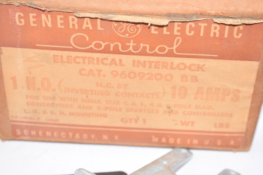 NEW General Electric 9609200 BB 10 Amps Electrical Interlock